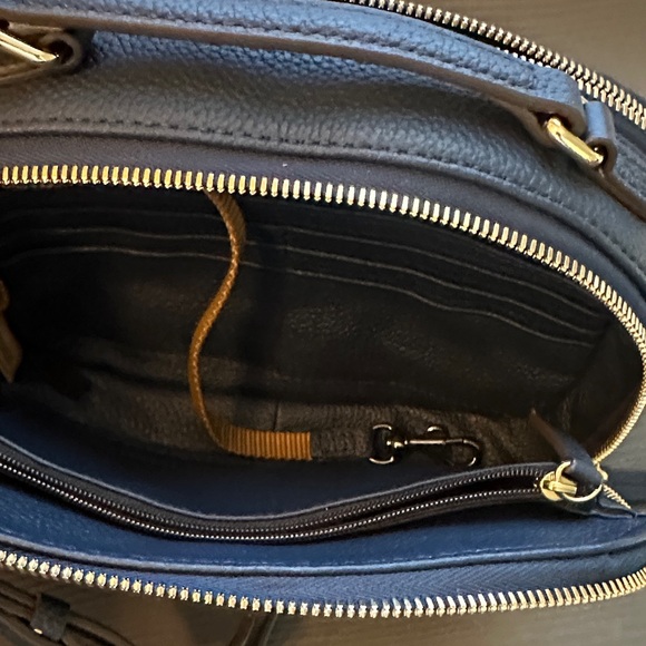 Dooney & Bourke Dark Blue Crossbody Pebbled Leather Bag Built in wallet feature - Picture 7 of 11